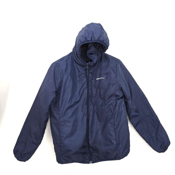 Eddie Bauer Kids Boys Blue Ombre Reversible Puffer Coat Winter Jacket Size 14/16 - Picture 4 of 5